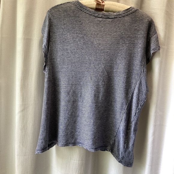 Boxy 100% Linen Striped Top * Medium - Picture 2 of 4